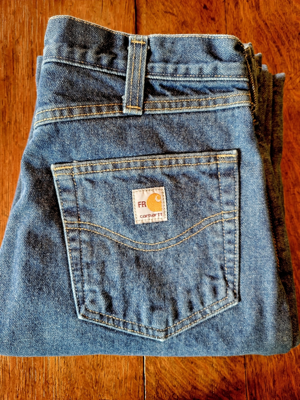Carhartt Flame-Resistant Lined Utility Denim Jean Relaxed Fit Men's Blue Waist